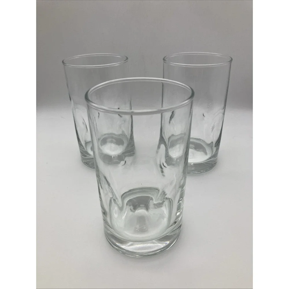 Set Of 3 Libbey Clear Impressions Lowball 5